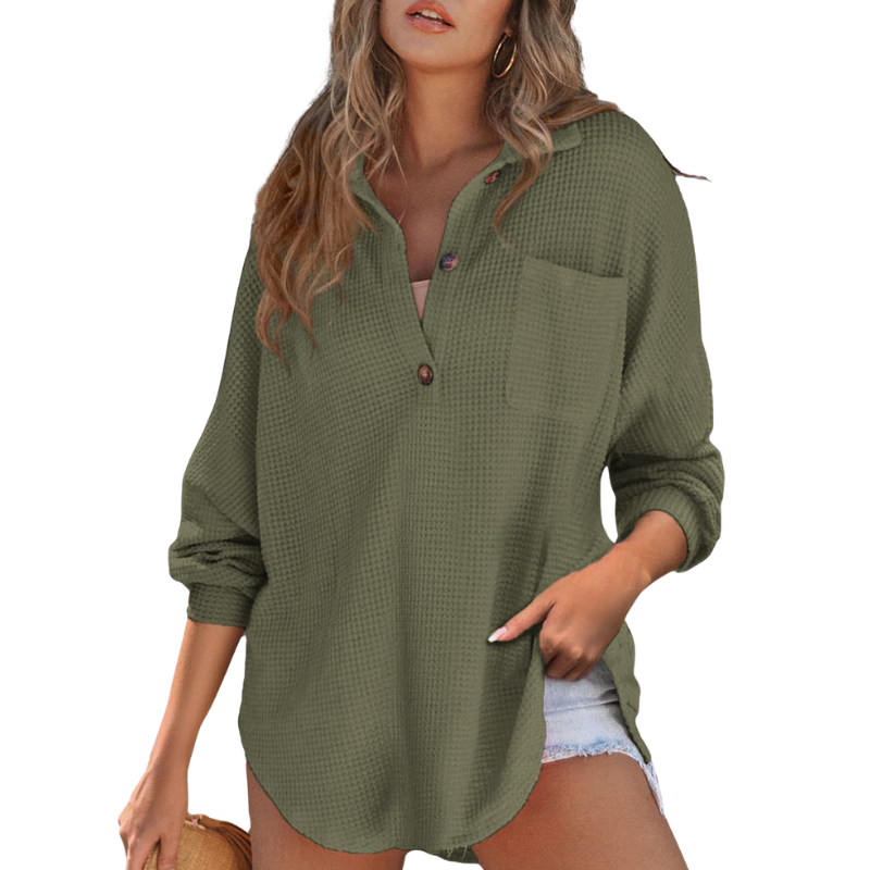 Saira – Casual Lightweight V-neck Tunic Blouse