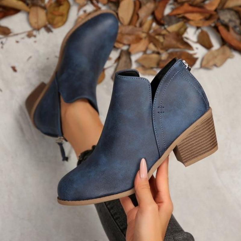 Hera – Textured Fringe Ankle Boots