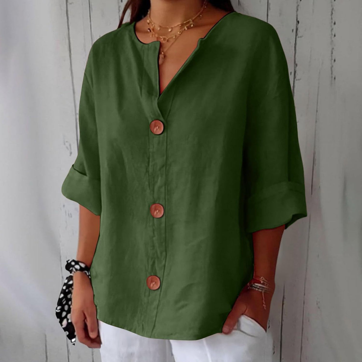 Nara – Relaxed Linen Blouse for Timeless Elegance