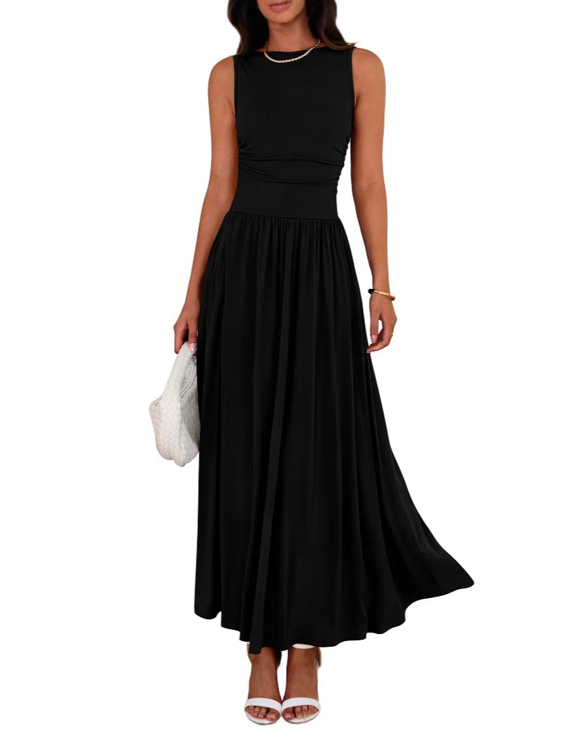 Emilia – Sleeveless Ruched High-Waisted Maxi Dress