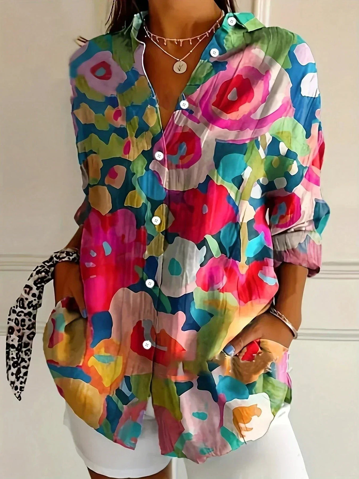 Catleen - Colorful Printed Lightweight Blouse