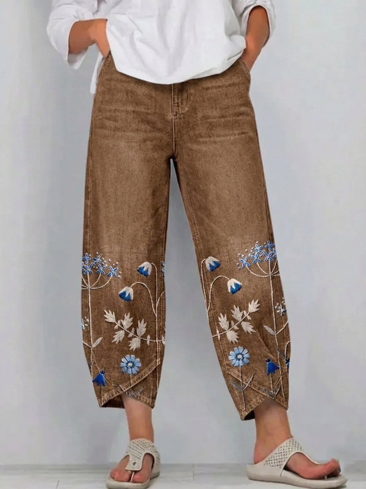 Hazel - Casual Embroidered Pants