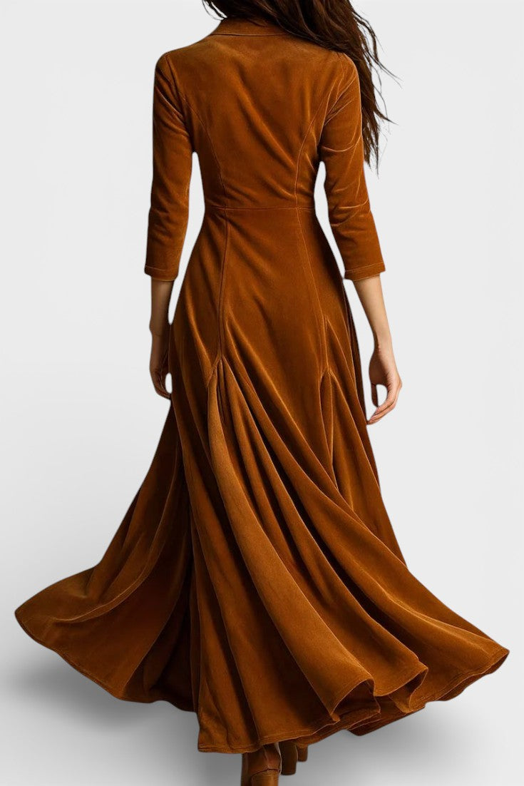 Camelia Long Velvet Blazer Style Dress