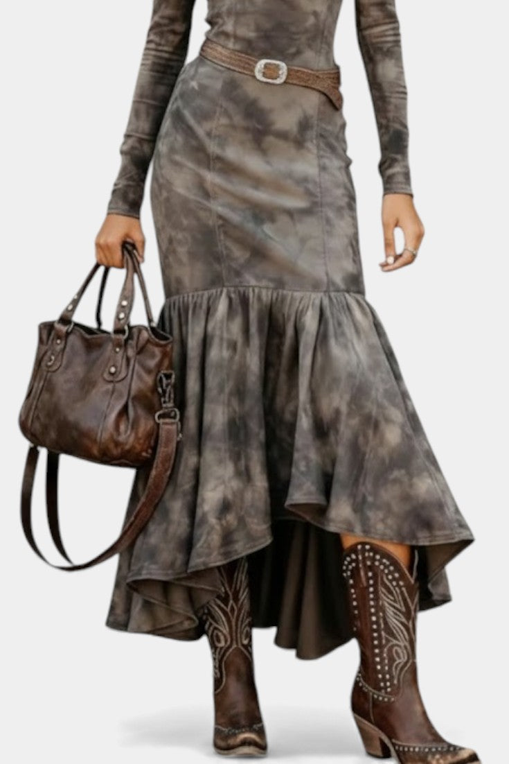 Zoe Vintage Midi Dress With Flared Skirt